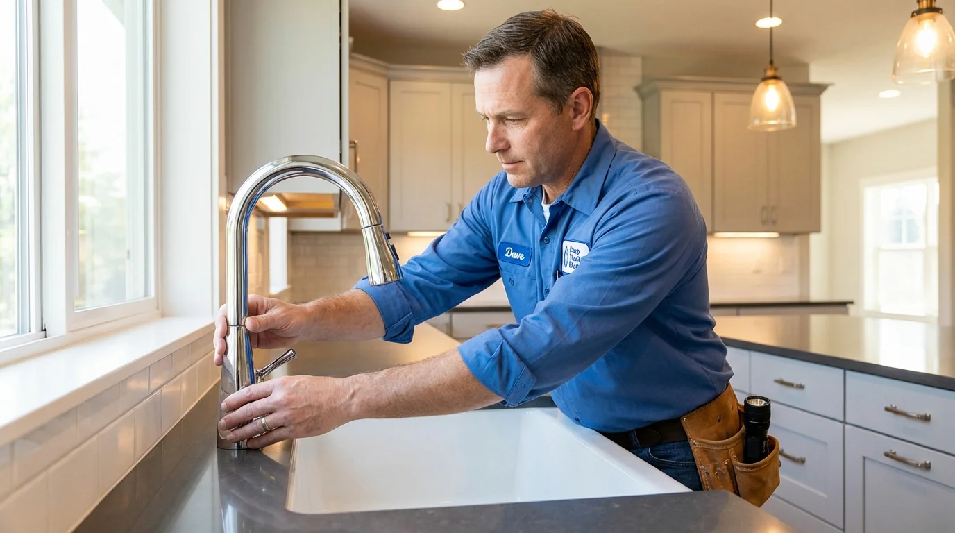 Kitchen faucet installation by Johns Plumbing LLC in Elmira